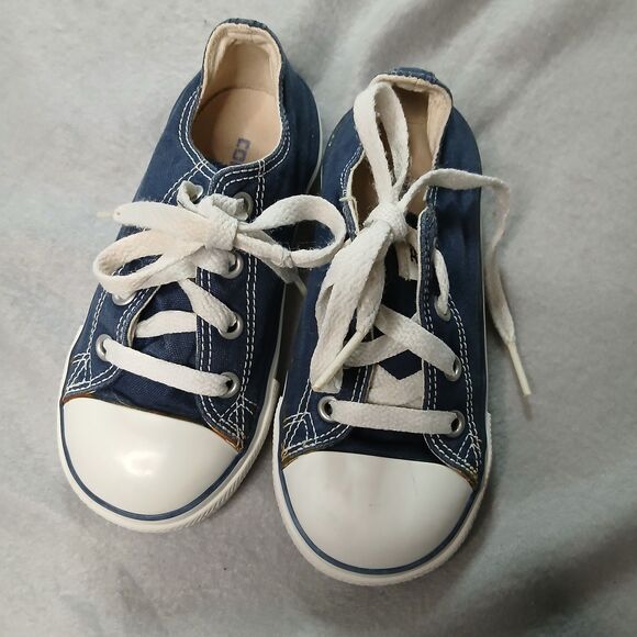 Kids Chuck Taylor All Star Low Top Sneakers Blue Lace up Shoes Baby Toddler sz 8 - Picture 3 of 10